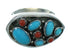 Authentic Sterling Silver Turquoise And Coral Southwest Ring Size 8-3/4 YX70171